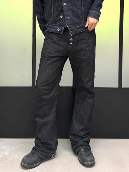 BootCut Original Jeans Wide Leg Trousers Straight Button Design ZJ124