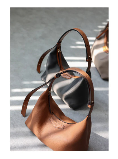 New Arrival Underarm Bag Women Genuine Leather Crossbody Bag Fashion Female Nylon Handbag Luxury Messenger Purses