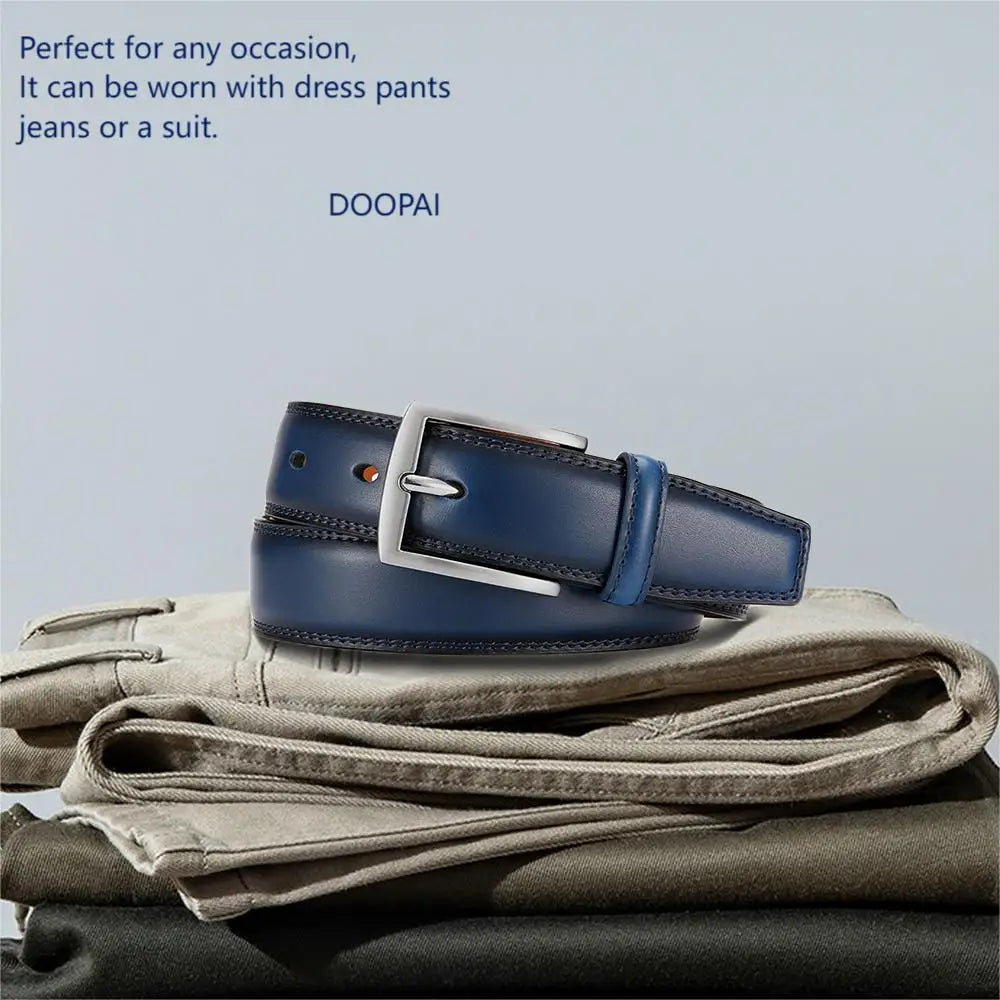 Men's Leather Belt Needle Buckle Belt Trendy New Casual Leather LONG Large Belts Cowhide Men's Belt Plus Size Men Belts