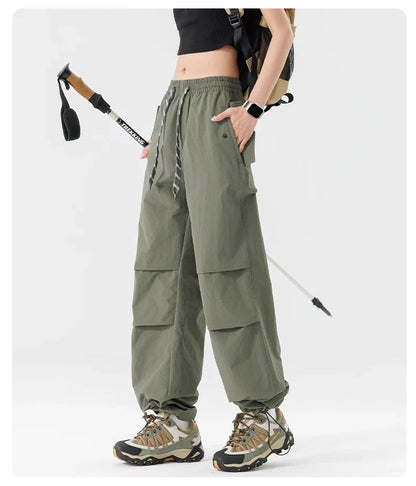 Summer Women Pant Outdoor Waterproof Hiking Pant Men Windproof Pant Adjustable Cuffs Cargo Trousers Lightweight Fishing Trousers