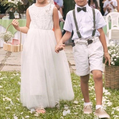 2024 Flower Girl Dress Baby Kids Summer Princess Party Lace Wedding Birthday Dresses Children Clothing 2 4  6 8 10 12 14