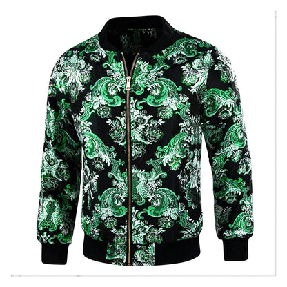 Luxury Baroque Bomber Jacket Men Women 3D Printed Gold Graphic Floral Jackets Street Trend Fashion Autumn Zipper Soft Coat