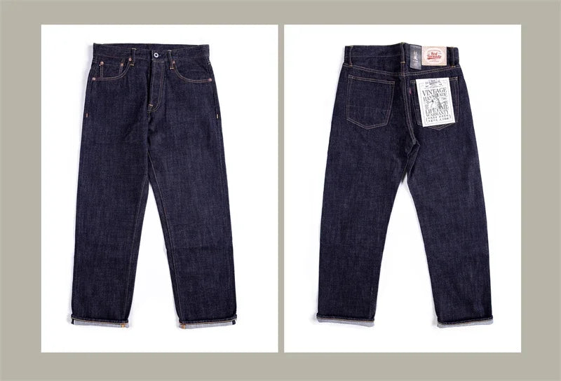 Denim Jeans Loose Fit Straight Leg Pants Amekaji DN-0006
