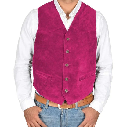 Men Vest Black Single Solid Button Frosted Velvet Waistcoat For Banquet Birthday Wedding Business Work Daily Set Men Suit Vest