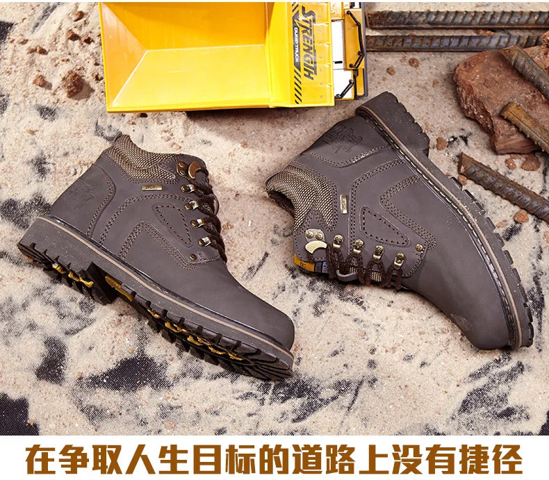 Natural Cow Leather Men’s Women Boots Handmade Retro Winter Autumn Shoes Ankle Snow Boots for Men Top Quality Shoes Dropshipping