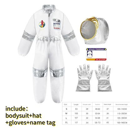 New Astronaut Boys Girls Cosplay Costume for Kids Spaceman Child Halloween Dress Up Children Rocket Jumpsuit Outfit Bodysuits