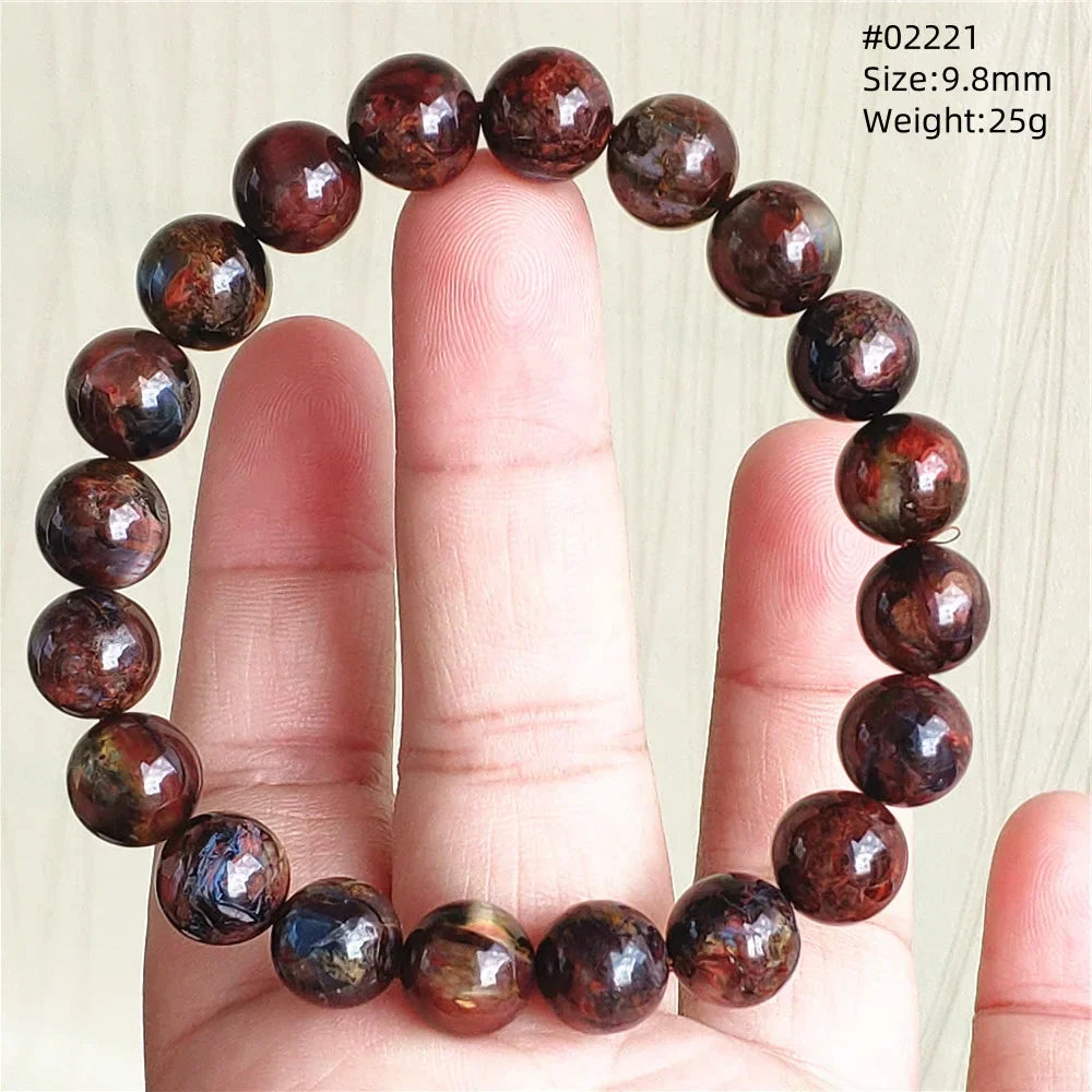 Natural Blue Pietersite Bracelet Women Men Beads Round Beads Chatoyant Cat Eye Fire Pietersite Namibia AAAAAA