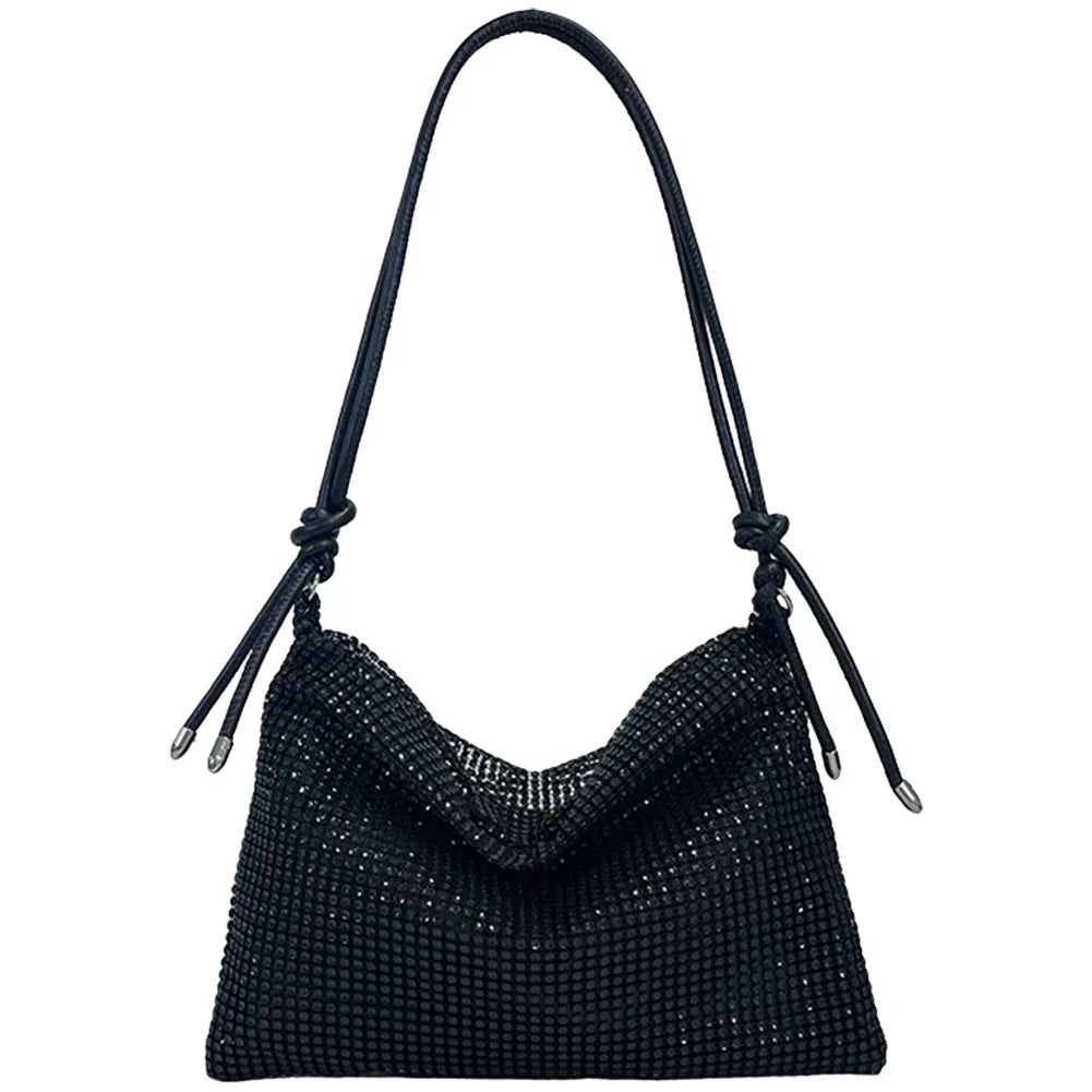 Women Shiny Crossbody Bag Elegant Sparkle Shoulder Bags Clutch Bag Fashion Chain Tote Handbag Ladies Chic Evening Wedding Clutch