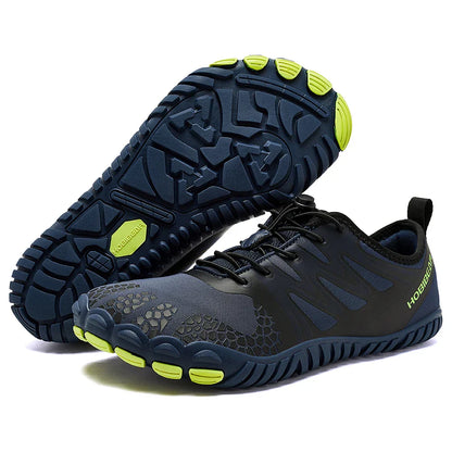 Wide Toe Barefoot Shoes for Unisex Artificial Leather Outdoor Walking Sneakers Zero Drop Minimalist Elastic Band Shoes