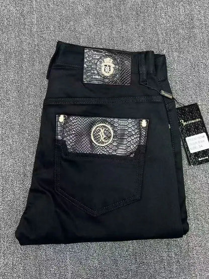 Jeans Men 2026 Spring Summer new fashion Embroidery comfortable elasticity outdoors Big size 34-42 Pants
