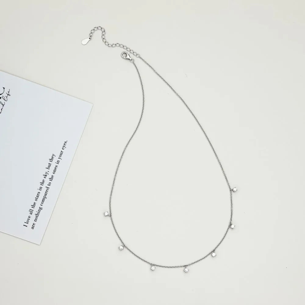 Dainty Full Marquise Pear Cut Moissanite Pendant Necklaces Women s925 Silver All Lab Diamond Stacking Party Neck Chain Gift