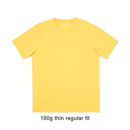 2026 Summer New 180gsm 100% Cotton White Solid T Shirt Men Causal O-neck Basic T-shirt Women High Quality Tops