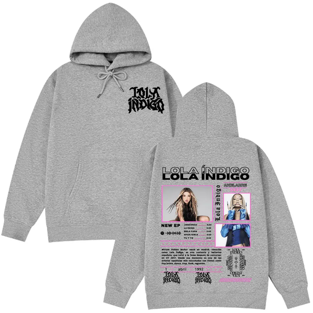 Lola Singer Indigo 2025 Tour Graphic Hoodies Men Women Clothing Fashion Aesthetic Sweatshirts Hip Hop Punk Casual Loose Hoodie