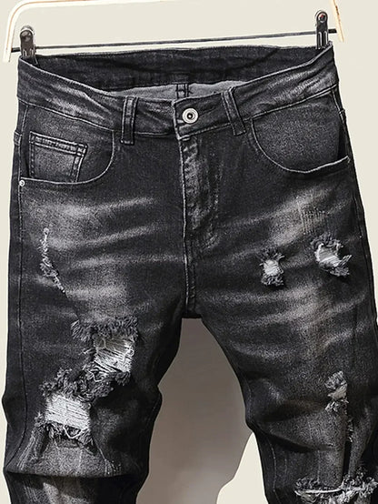 Fashion Men's Jeans Pants Stretch Blue Skinny Jeans For Men Casual Slim Fit Denim Pants Korean Style Male Trousers Jeans