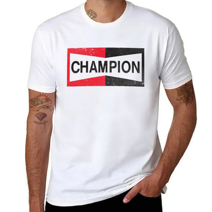 Spark Plug Retro Distressed Emblem - Cl T-Shirt Short sleeve tee new edition slim fit t shirts for men