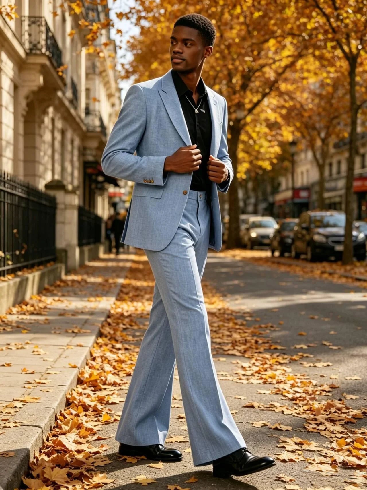 Vintage Men's Linen Suit 2 Piece Notch Lapel 2 Button Blazer Wide Leg Flare Pants Breathable Lightweight Set for Business Casual