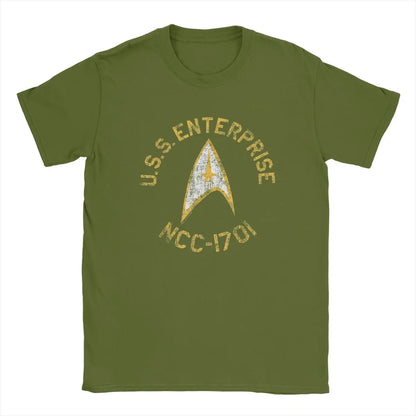 Men Stars Treks Collegiate T Shirt movie tv Series Pure Cotton Clothing Casual Short Sleeve Crewneck Tees New Arrival T-Shirt