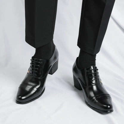 Trendy Men's Casual Black Brown Lace Up Oxford Cuban Shoes Gentleman Business Flats Dress Homecoming Footwear Zapatos Hombre