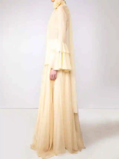 Dubai Evening Dresses Customizd 2 Piece Elegant Party Dress Chiffon Luxury Evening Dresses Long Sleeve Women Night Gown