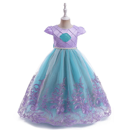 2026 Girls Birthday Mermaid Shell Dress Children Christmas Ball Gown Ariel Costume Halloween Cosplay Princess Siren Robes Dress