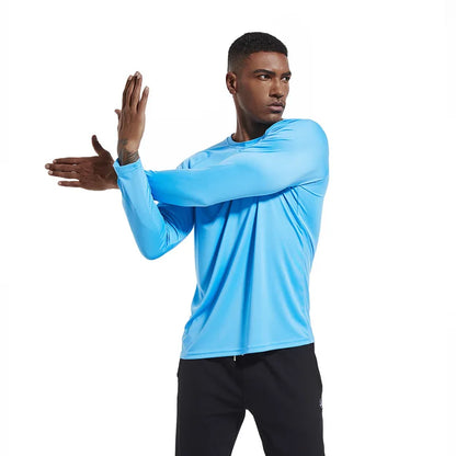Men Long Sleeve t-Shirt Upf 50+ Sun Protection Shirts Tops Breathable Hiking Fishing t-Shirts Casual Tees Man Clothes Streetwear