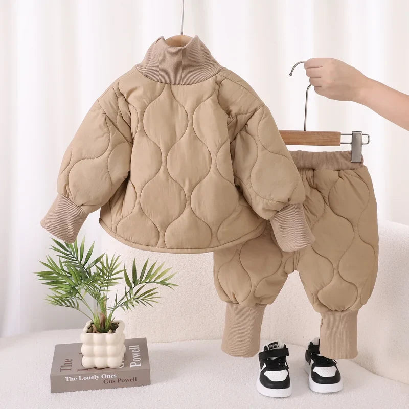 New Winter Fashion Baby Clothes Suit Children Boys Thick Warm T-Shirt Pants 2Pcs/Sets Kids Girls Clothing Infant Casual Costume