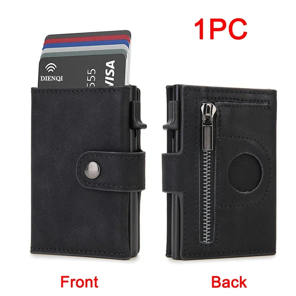 Leather Airtag Men Wallets Luxury Credit Card Holder Wallets for Air Tag Tracker Gifts for Men Custom Slim Wallet Money Bag