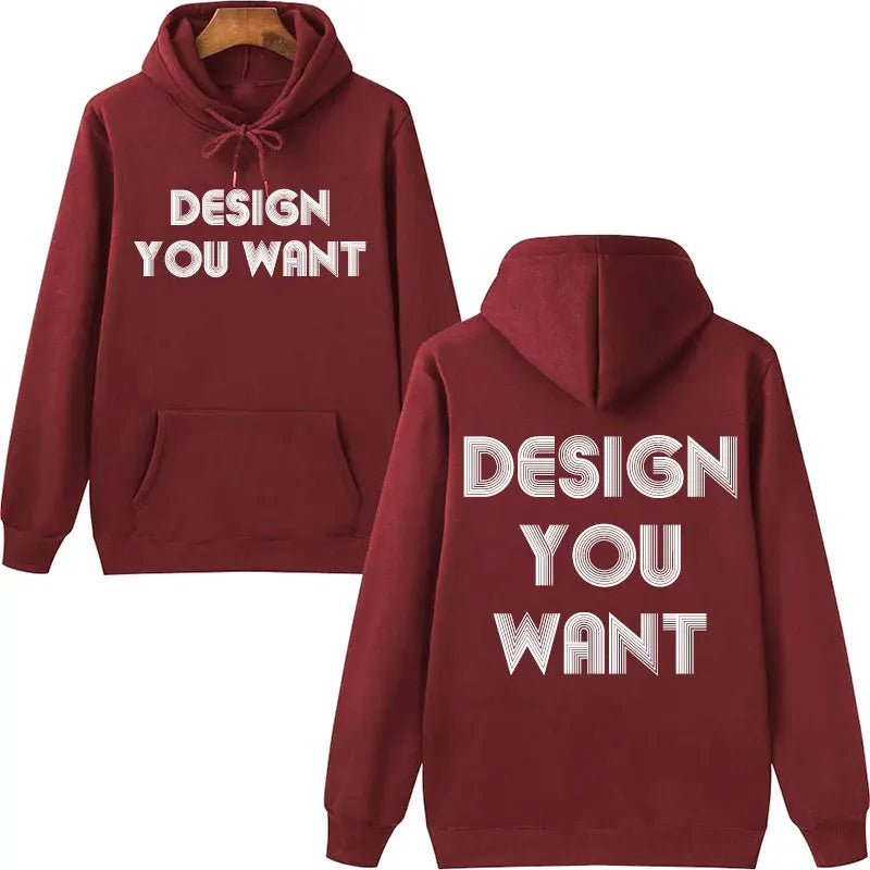 Custom Text Hoodie Personalized Sweatshirt Front Back Print Tee Custom Words On Back Business Logo Tshirt Custom Printed Shirt