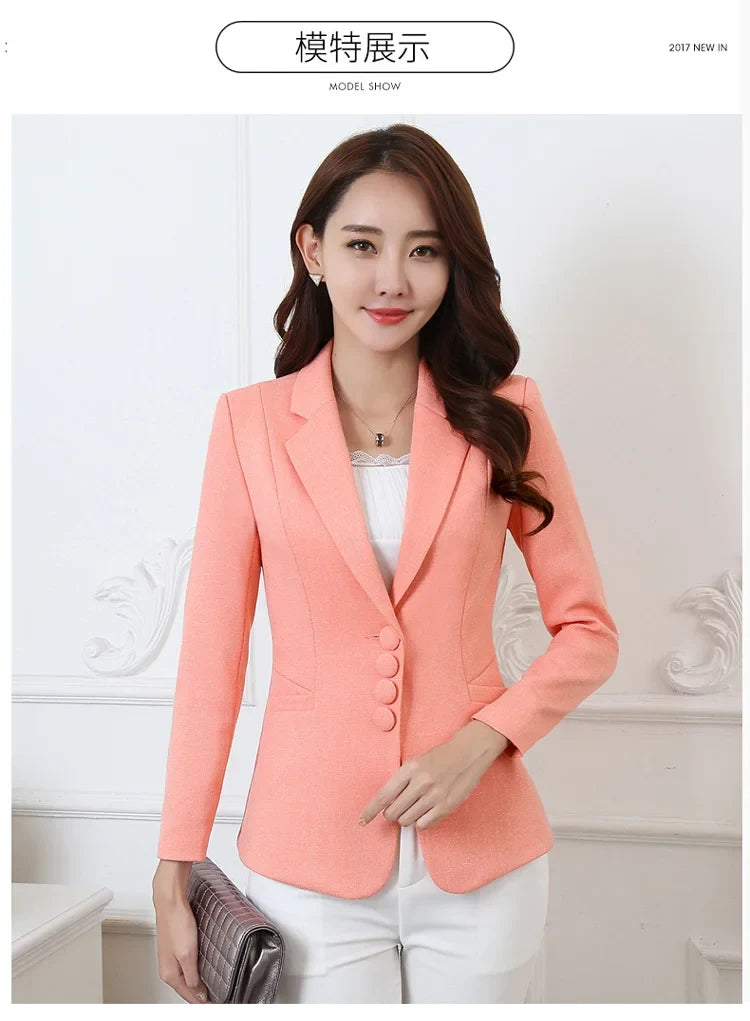 Fashion Women Blazers Jackets Work Office Lady Suit 2025 Slim Single Breasted Business Female Blazer Coats Formal Veste Femme