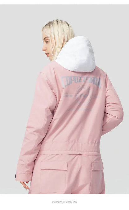Thick Men Women One-Piece Ski Jumpsuit Outdoor Sports Snowboard Jacket Warm Jump Suit Waterproof Winter Clothes Overalls Hooded