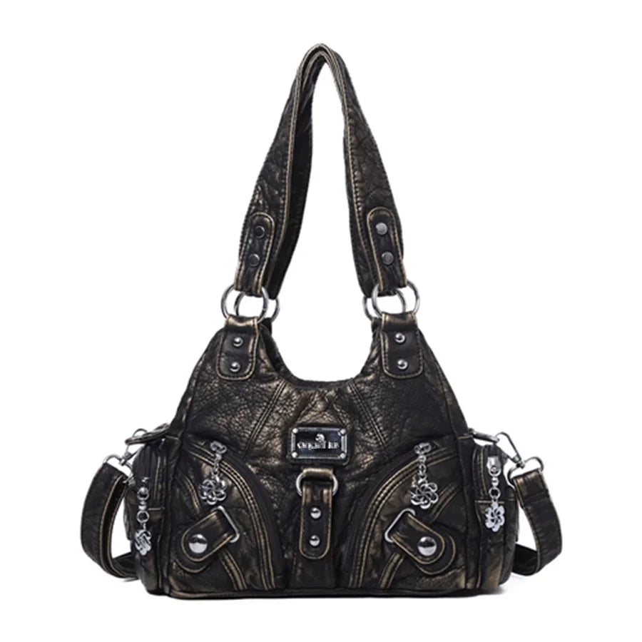 Vintage Women Handbags Soft Bag Small Top-handle Purse Fashion Satchel Multi-Pockets Shoulder Bag Hobos Phone Pack Tote Bag