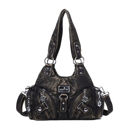 Vintage Women Handbags Soft Bag Small Top-handle Purse Fashion Satchel Multi-Pockets Shoulder Bag Hobos Phone Pack Tote Bag