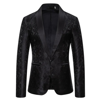 2026 New Men's Red Cashew Flower Blazer, Wedding Party Dress Jacket, White Blue Black Brands Blazers Coat, S M L XL XXL