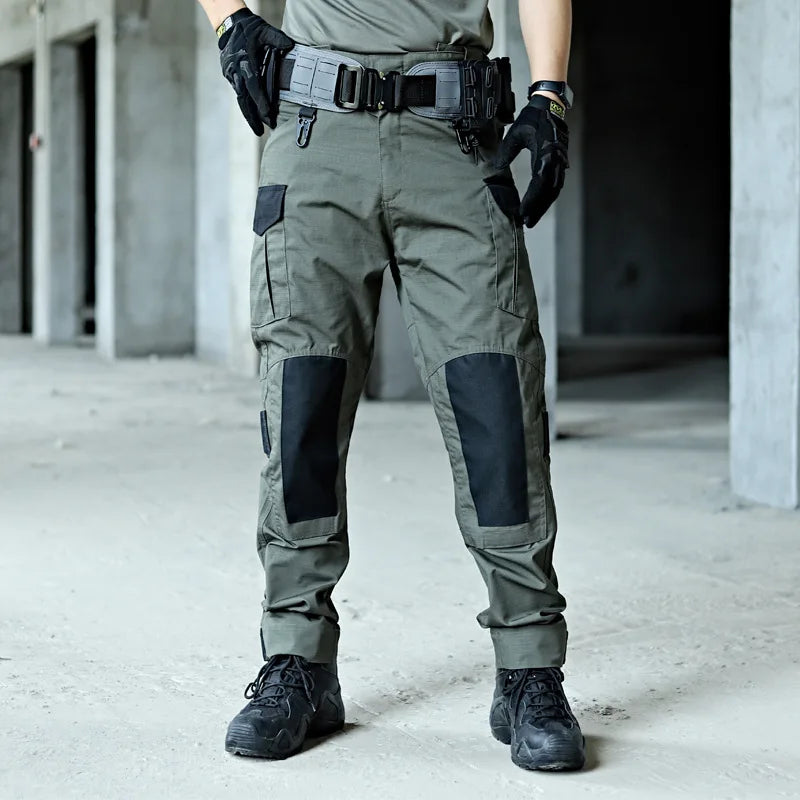 Men's Tactical Pants Casual Cargo Multi-Pockets Trousers Quick Dry Outdoor Waterproof Workwear Trousers Wear-Resistant Overalls