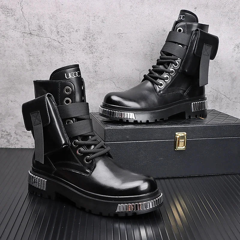 ABOORUN Men's White Boots