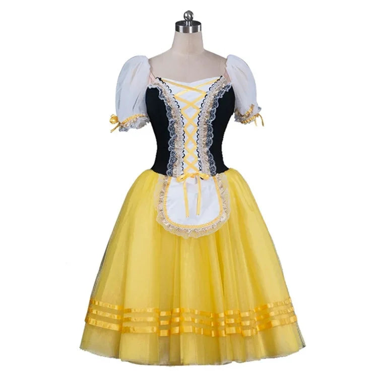 Red Giselle Ballet Dance Ballerina Tutu Dress For Girls Women Stage Performance Costume Long Ballet Dancing Dresses