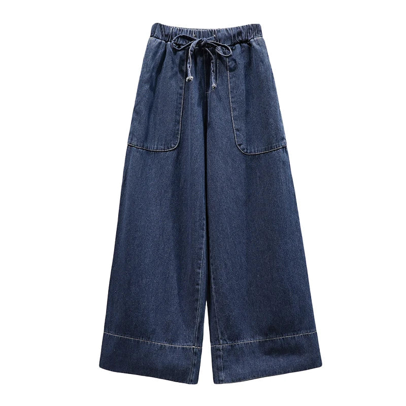 Women's High Waist Wide Leg Jeans Loose Comfortable Retro Sle Casual Versatile Straight Cut Trousers for Autumn Winter