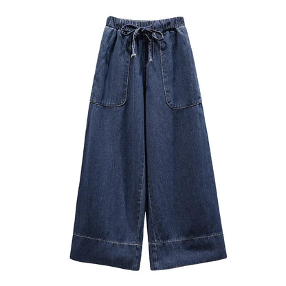 Women's High Waist Wide Leg Jeans Loose Comfortable Retro Sle Casual Versatile Straight Cut Trousers for Autumn Winter
