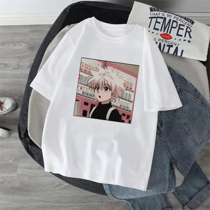 Anime Hunter X Hunter T-shirt Japan Manga Hisoka Killua Zoldyck Kawaii Funny T Shirts Kurapika Devil Eye Short Sleeve Tee Tops