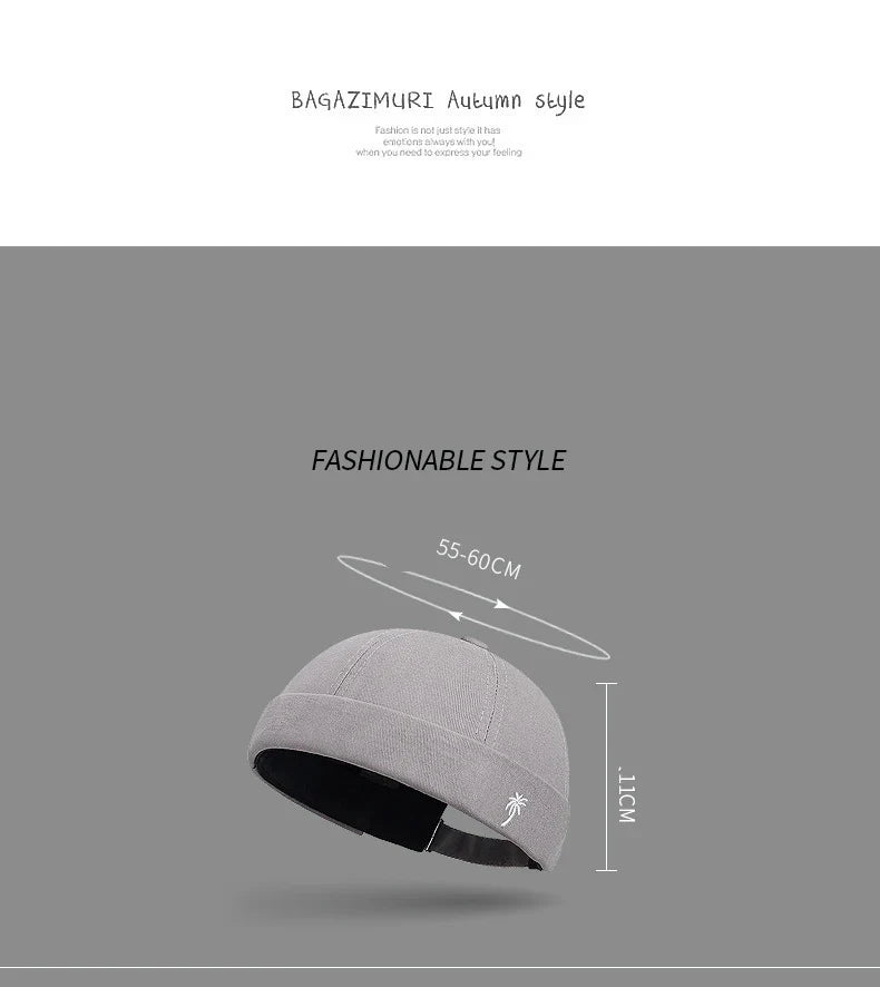 Brimless Hat for Men Women Cotton Classic Solid Color Beanie Beaded Hip Hop Hat for Outside Cycling Riding Activities