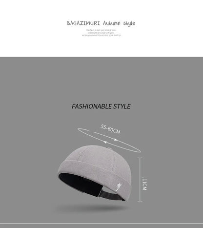 Brimless Hat for Men Women Cotton Classic Solid Color Beanie Beaded Hip Hop Hat for Outside Cycling Riding Activities