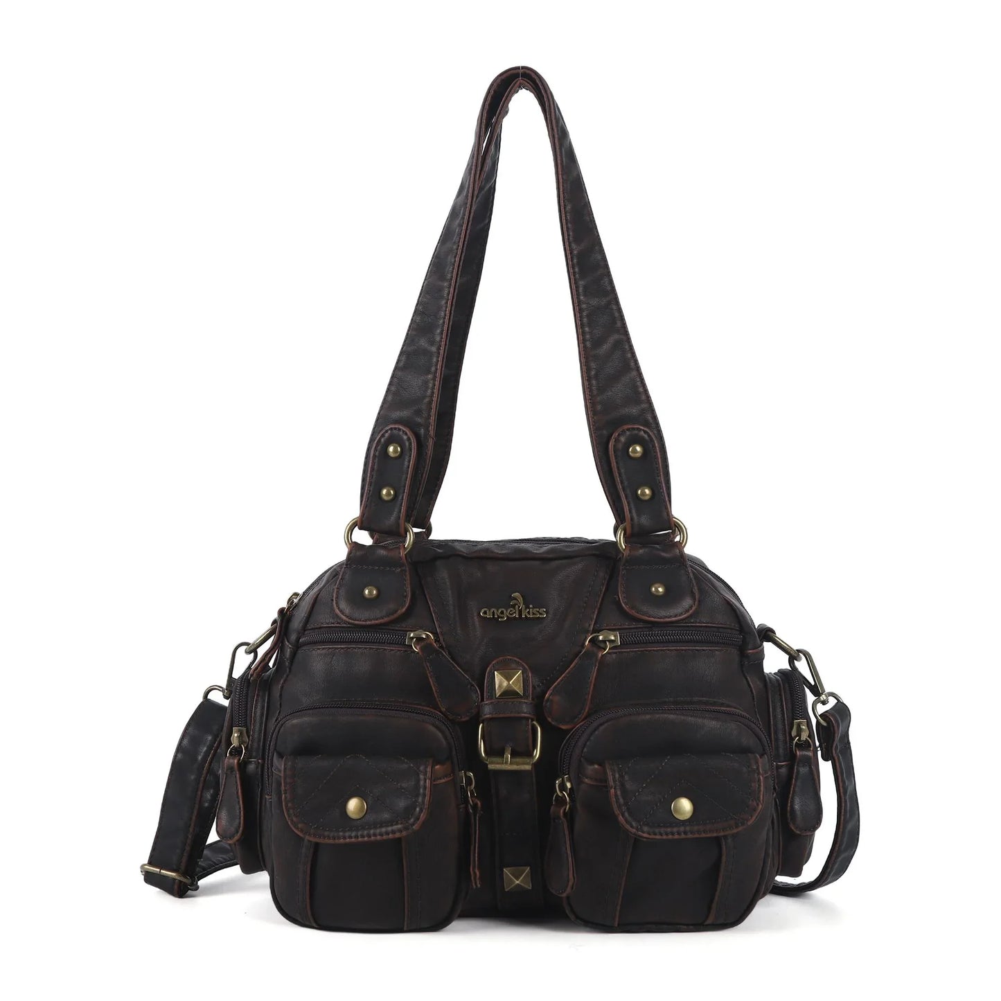 Bag Women Small Handbags Satchel Top-handle Handbag PU Shoulder Bag 8”x11” Dumpling Pack Multi-pockets Shoulder Bag