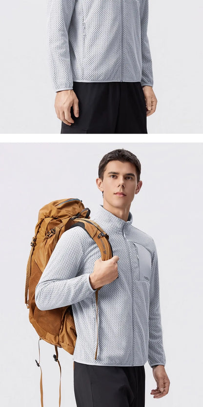 Fleece Sports Jacket Winter Cardigan Knitted Jacket Stand Collar Outdoor Running Windproof And Warm Training Top