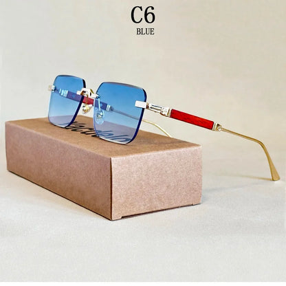 Vintage Square Sunglasses For Men Rimless Sunglasses Women Trendy Retro Fashion Glasses Gafas De Sol Hombre Lunette Soleil Femme