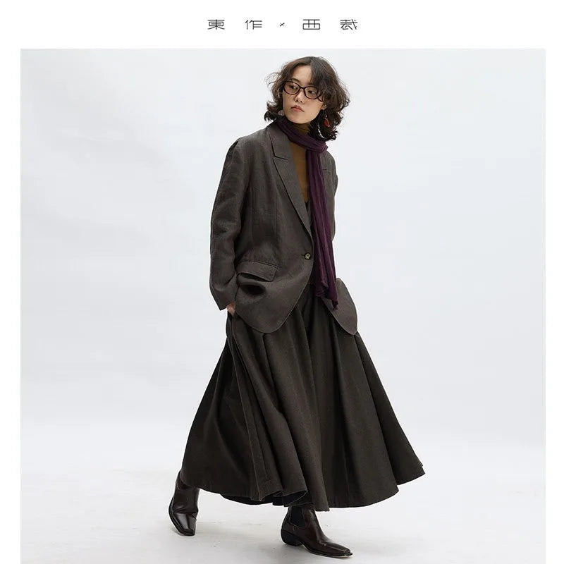 Simple and Understated~ One-Button Women's Blazer, Thin Spring/Summer Suit, New Casual Commuter Jacket, Loose Fit