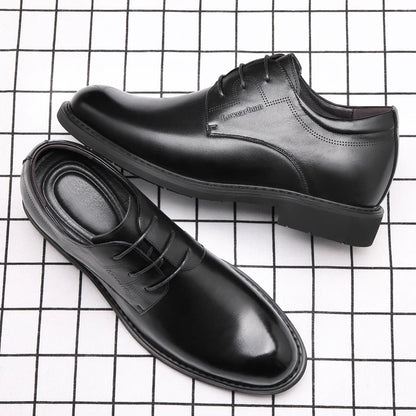 Men Business Elevator Shoes Real Cowhide Invisible Height Increasing Shoes with 3/6/8CM Height Boost Breathable Comfortable