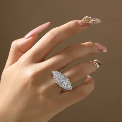 Horse's Eye Elegant Moissanite Ring for Women D VVS1 Marquise Cut 0.5CT 925 Silver Band Luxury Rings Wedding Party Gift