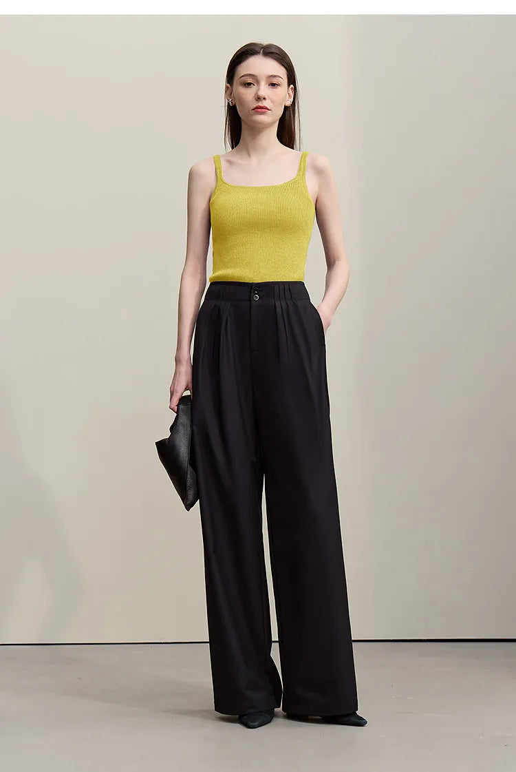 Women's Tank 2026 Summer New Solid Color Slim Fit Short Cami Square U-Neck Crop Sleeveless Layering Vest For Women 12622083