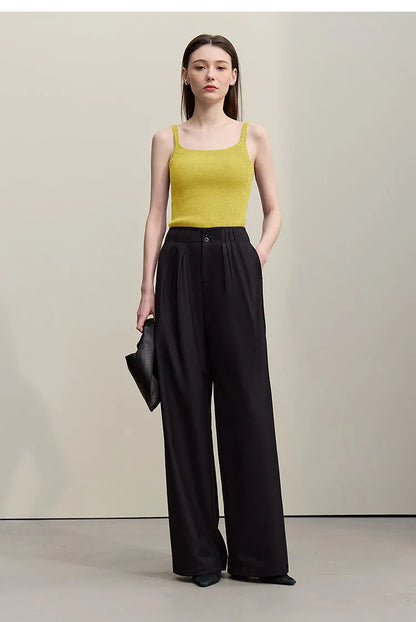 Women's Tank 2026 Summer New Solid Color Slim Fit Short Cami Square U-Neck Crop Sleeveless Layering Vest For Women 12622083