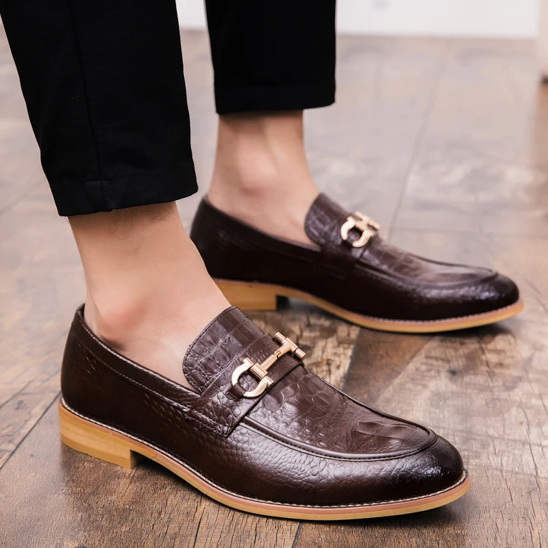 Trend Social Leather Shoes Men Wedding Party Office Leather Men's Dress Shoes  Classic Casual Business Shoes For Men Loafers